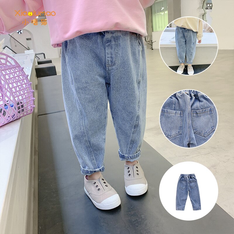 Baby Girls Jeans Autumn Trousers Fashion Denim Pants 2-8 Years