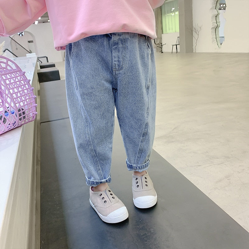 Baby Girls Jeans Autumn Trousers Fashion Denim Pants 2-8 Years