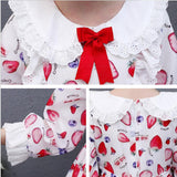 Girls Winter Print Lolita Wedding Teenage Christmas Dress