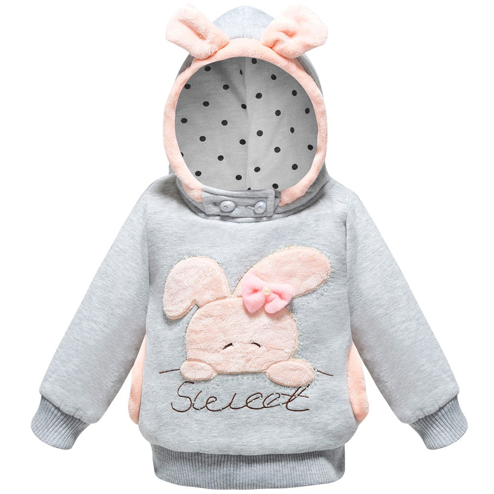 Girls Sweatshirt Cartoon Rabbit Hooded Coats