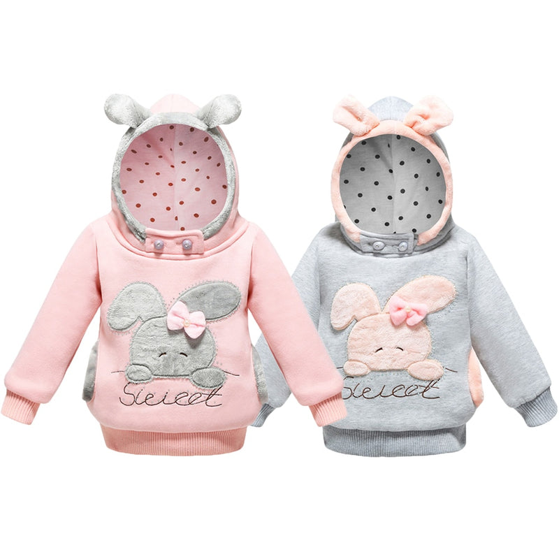 Girls Sweatshirt Cartoon Rabbit Hooded Coats