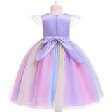 Girls Unicorn Dress Gown Cosplay  Birthday Party Fantasy Princess Dresses - honeylives