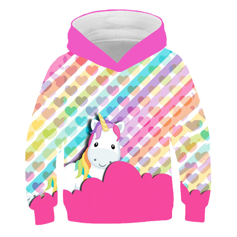 Kid Girls Unicorn Cute Spring Autumn Pony Jacket Hoodie