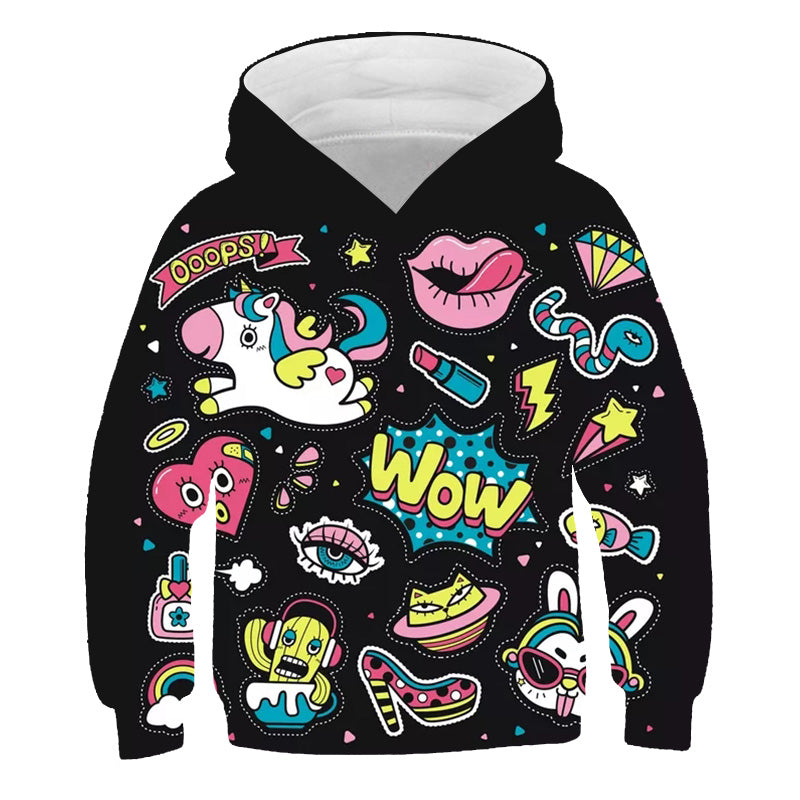 Kid Girls Unicorn Cute Spring Autumn Pony Jacket Hoodie
