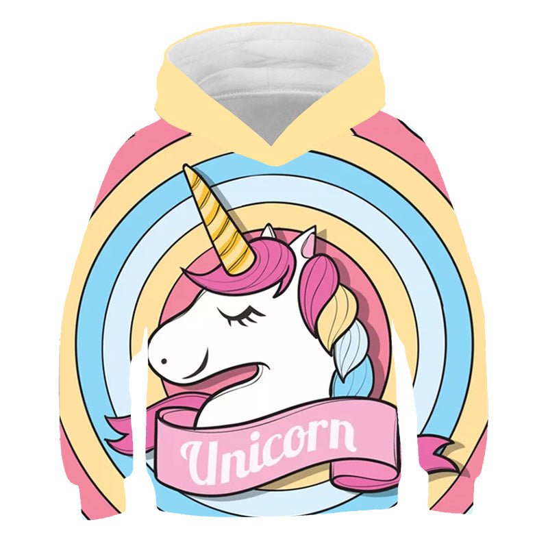 Kid Girls Unicorn Cute Spring Autumn Pony Jacket Hoodie