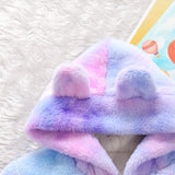 Girls  Coat Winter Colorful Fur Cotton Padded Thicken Warm Coats
