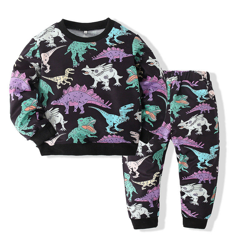 Kid Baby Girls Boys Cartoon Sports Unicorn Suit Long Sleeve Spring Pajamas