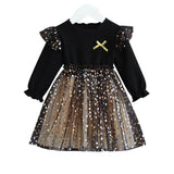 Girls Dress Autumn Fluffy Tops Net Yarn Princess Dress  0-6 Years