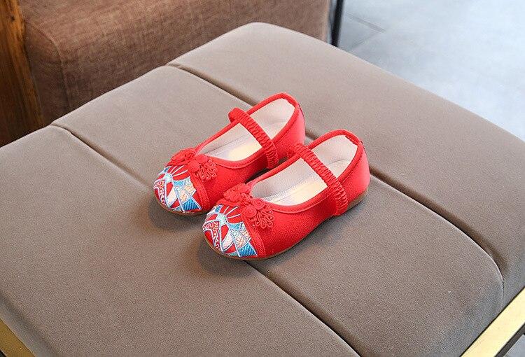 Girls Dancing  Embroidered Casual Comfortable Flats Princess Shoes