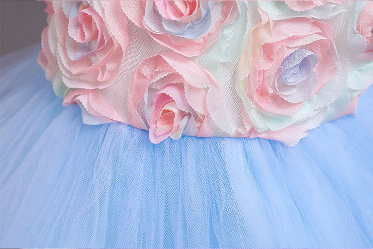 Kid Baby Girl Tailed Princess Party Birthday Petal Cake Mesh Ceremony Dresses