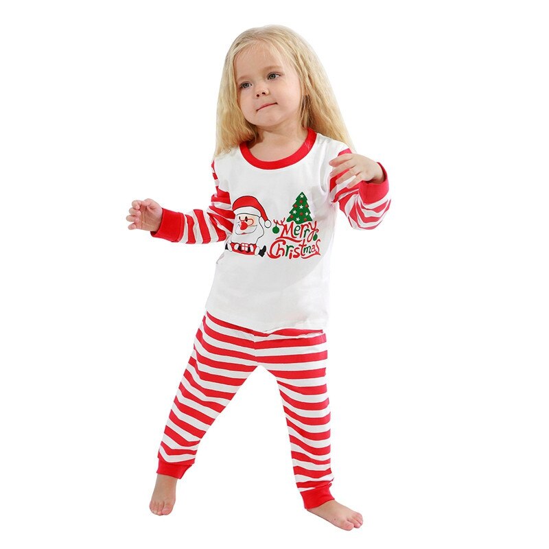 Family Christmas Pajamas Matching Outfits Mother Father Kids