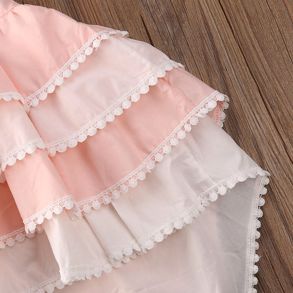 Kids Girl Princess Ruffles Wedding Bridesmaid Pageant Formal Dress 1-6Y - honeylives