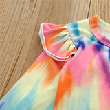 Baby Girls Clothes Set Autumn Long Sleeve Tie Dye Color Romper Outfits 0-18M