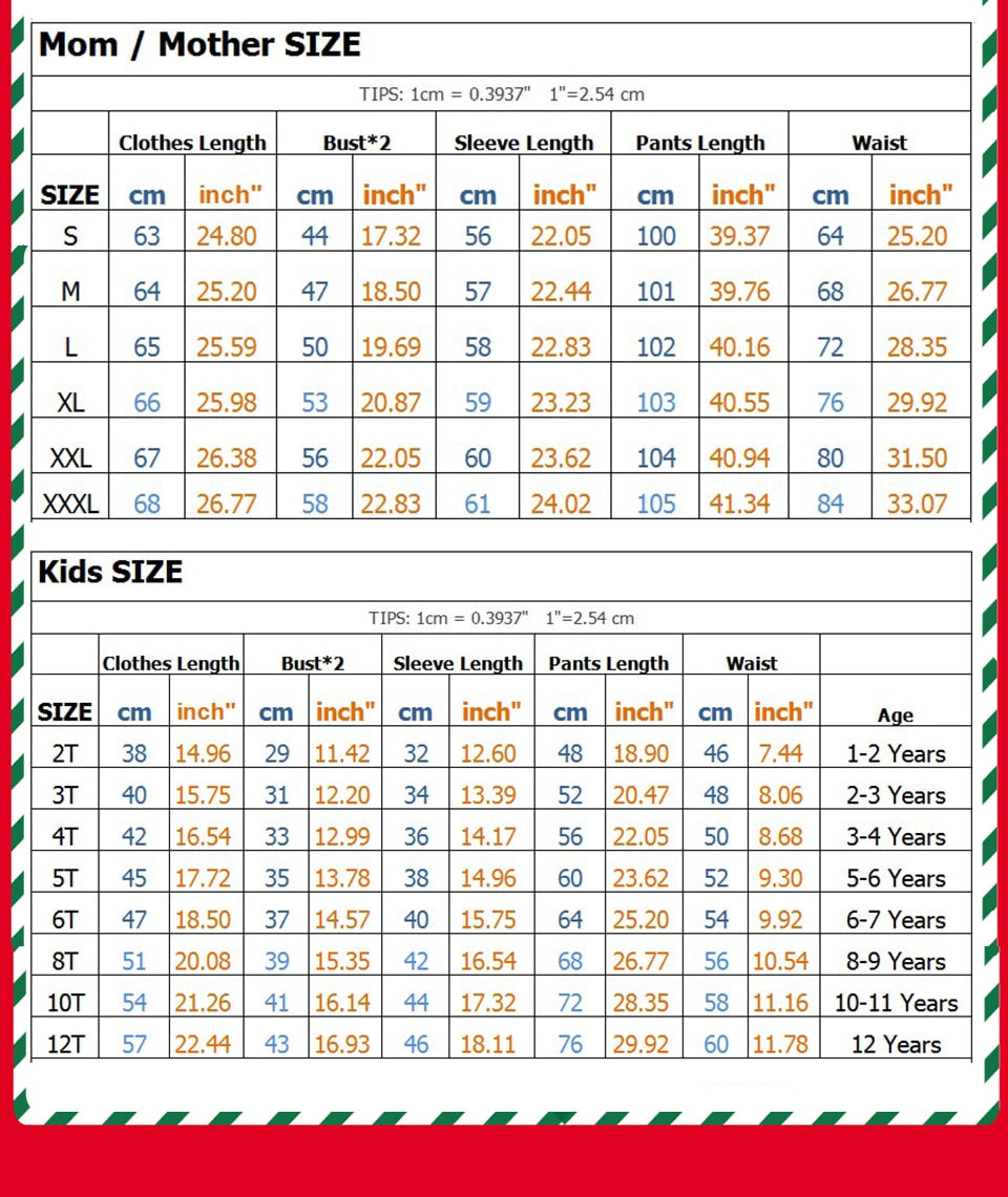 Family Christmas Pajamas Matching Adult Women Kids Sleepwear