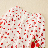 Family Matching Fashion V-Neck Mom And Daughter Dresses