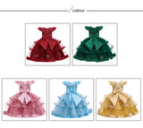 Kids Girl Princess Communion  Cake Tutu Flower Party Wedding Formal Dress