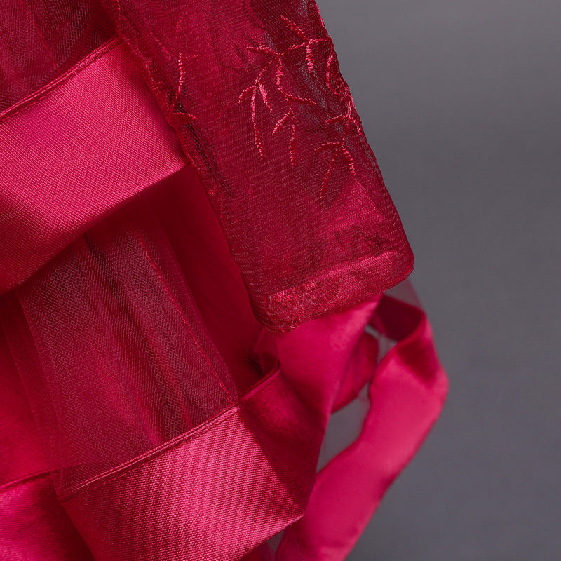 Kid Girl Princess Christmas Long-sleeved Elegant Bow Party Dresses