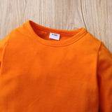 0-24M Baby Girl Halloween Pumpkin Print Long-sleeve Orange Set 2 Pcs