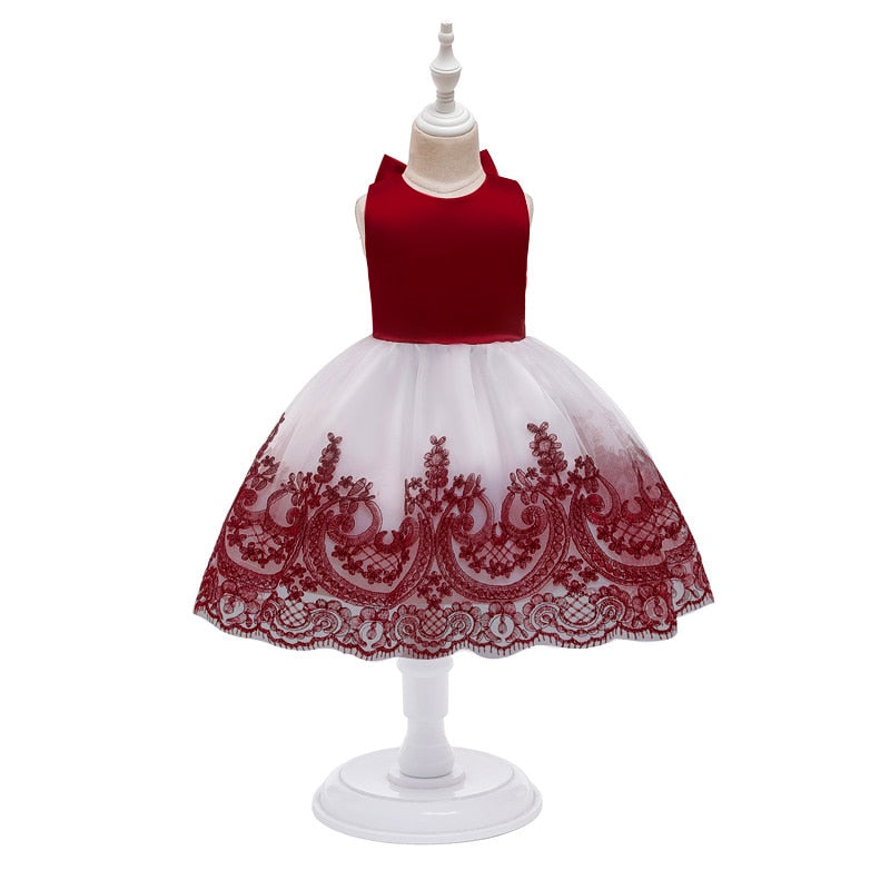 Baby Girl Princess Baptism Dress Big Bow Open Back Costume 9M-6T - honeylives