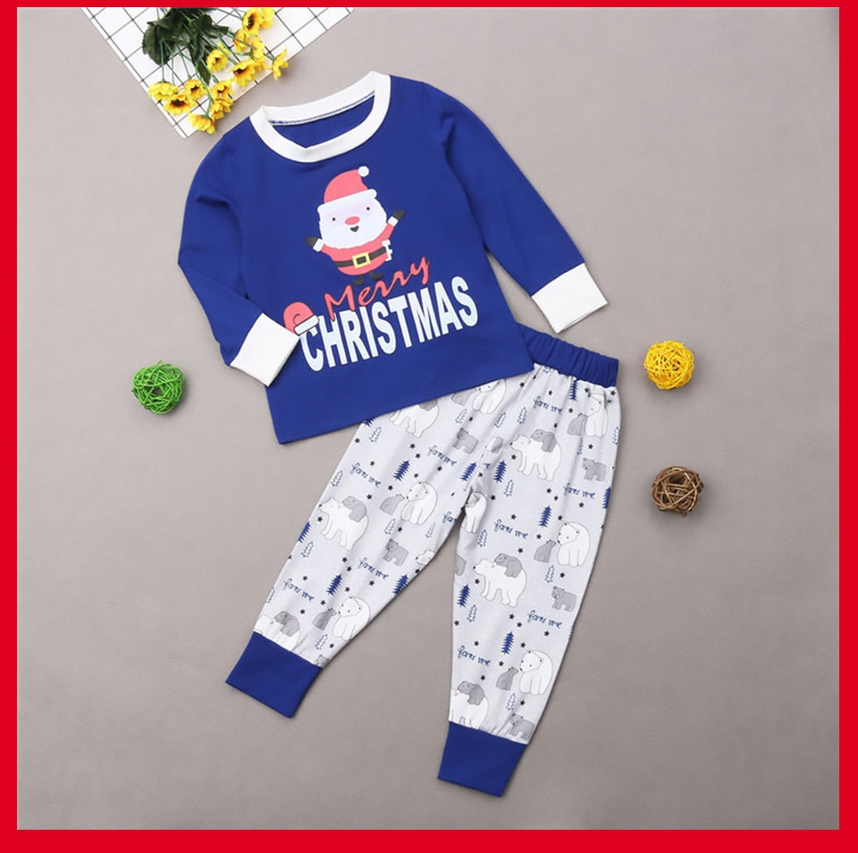Family Christmas Pajamas Matching Adult Women Kids Sleepwear