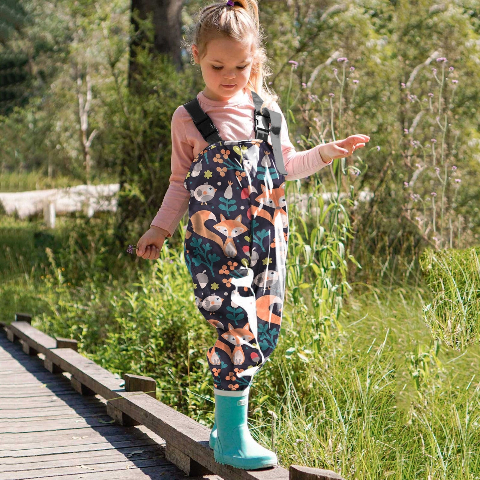 Toddler Kids Boys Girls Rain Dungarees Windproof Mud Jumpsuit Pants
