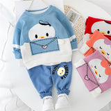 Toddler Baby Girls Boys Cartoon Long Sleeve 2 Pcs Outfits Sets