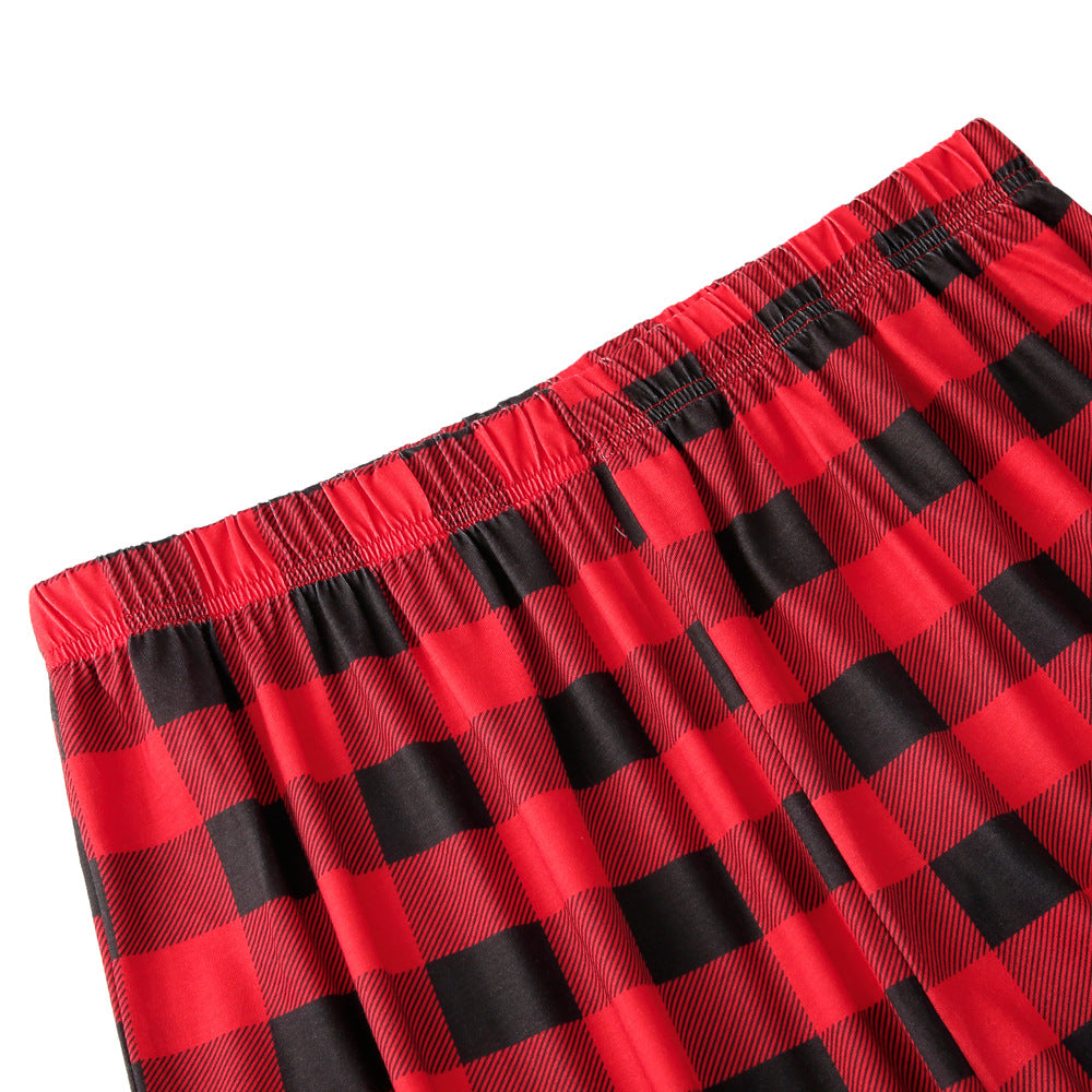 Christmas Family Matching Pajamas Long Sleeve Red Plaid  Sets