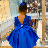 Kid Baby Girl Backless Lace Birthday Princess Long Flower Wedding Dress