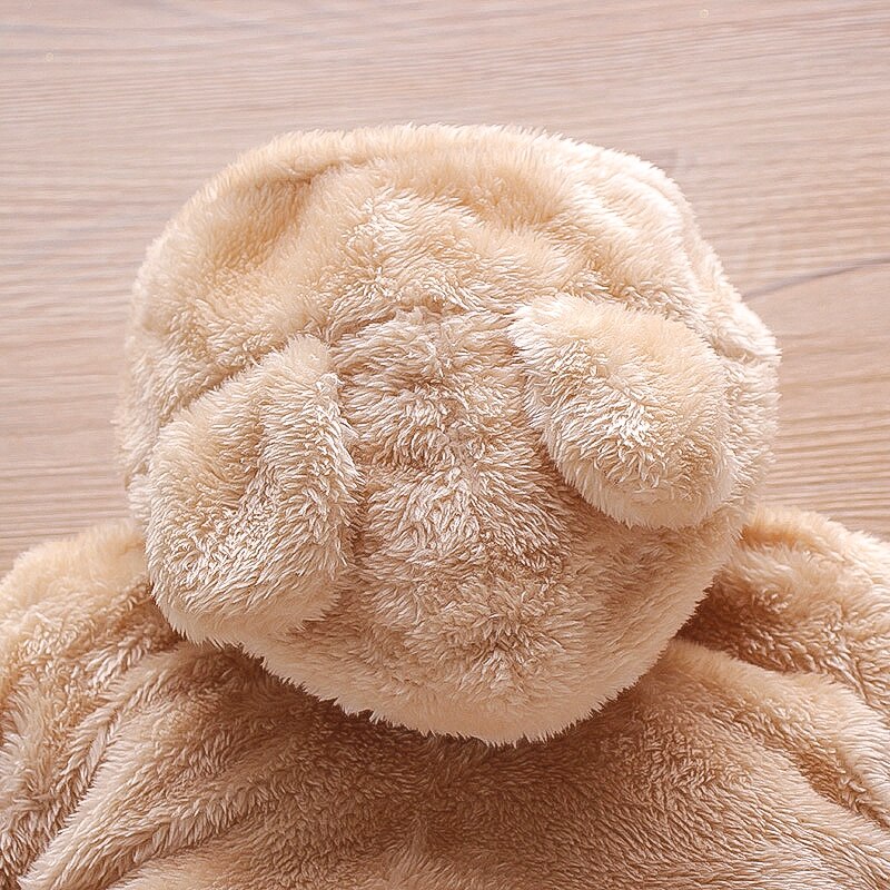 Baby Bear Warm Romper Fleece Hooded Jumpsuit