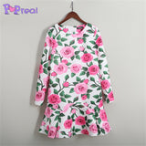 Family Matching Flowers Print Parent Child Dress