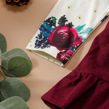 Sweet Baby Girl Long-Sleeve Floral Jumpsuit+Solid Dress+Headband 3Pcs - honeylives
