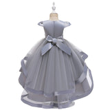 Kids Girl Cake Tutu Flower Dress Children Party Wedding Formal Dress 3-12T - honeylives
