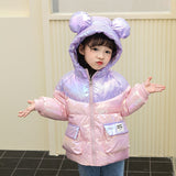 Winter Lightweight Down Jacket Boys Girls White  Bright Warm Coats