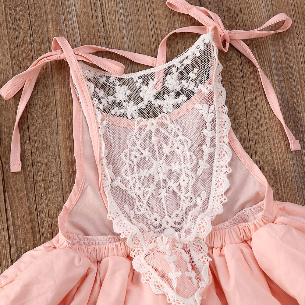 Kids Girl Princess Ruffles Wedding Bridesmaid Pageant Formal Dress 1-6Y - honeylives