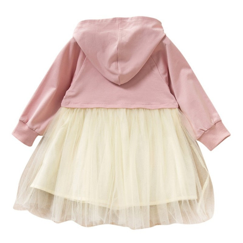 Kids Girls Fancy Casual Dress Long Sleeve Party Cartoon Rabbit Dress