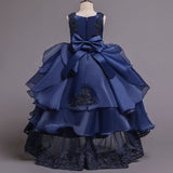 Kids Girls Long Party Wedding Flower Bridesmaid  Elegant Princess Dress