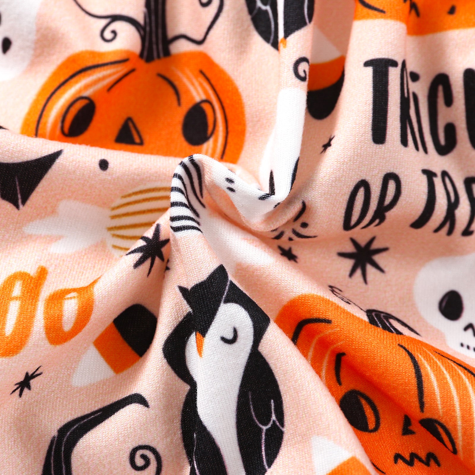 18M-6T Kid Baby Girls Halloween Round Collar Hem 2 Pcs Sets