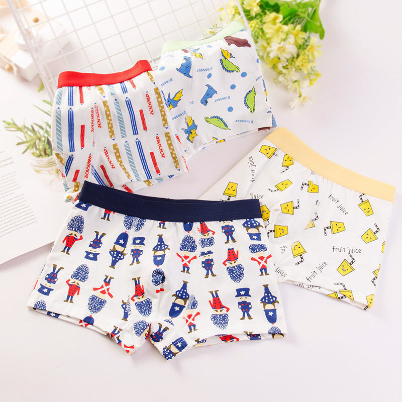 Kid Boys Cartoon Underwear Cotton Teens Briefs Soft Shorts 4 Lots