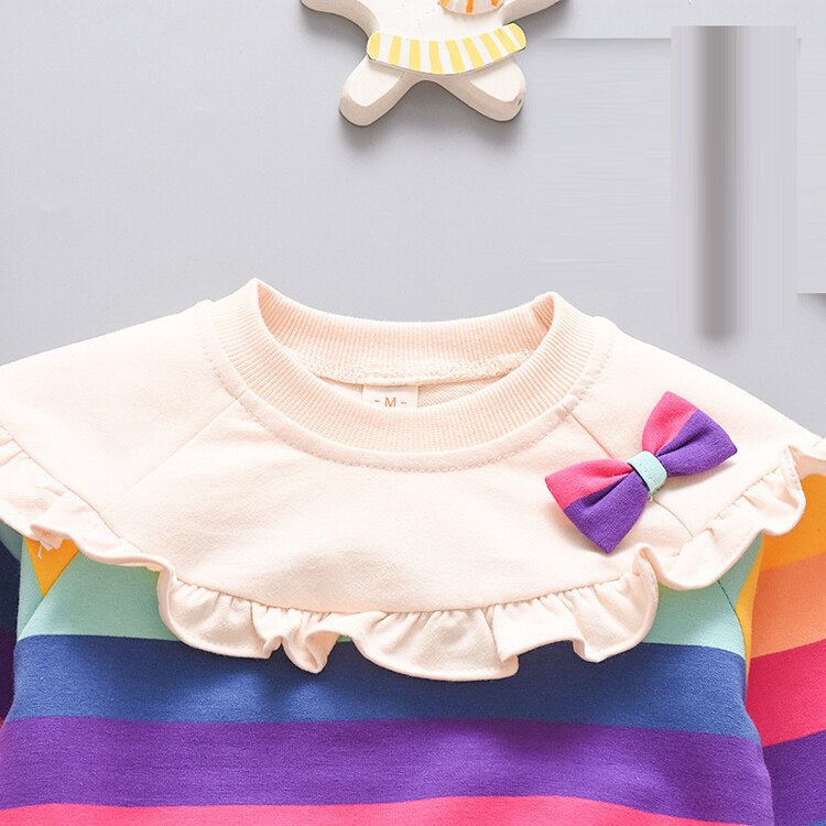 Baby Girl Sweatshirt Rainbow Striped Shirt 0-5 Years