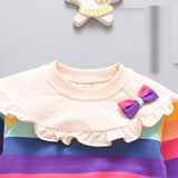 Baby Girl Sweatshirt Rainbow Striped Shirt 0-5 Years
