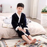 Child Bathrobe Kids Flannel Bathing Robe Sleepwear Fleece Pajamas