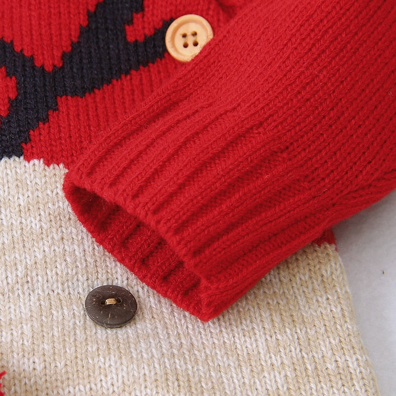 Winter Baby Boy Gir' Christmas Knitted Jumpsuits One Pieces Romper