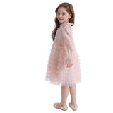 Girls Wedding Lace Long Sleeve Fairy Banquet Autumn Elegant Princess Dresses