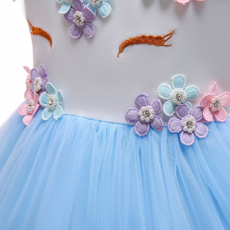 Girl Princess Fantasy Unicorn Birthday Party Infant Tutu Christmas Dress For 2-10 Year - honeylives