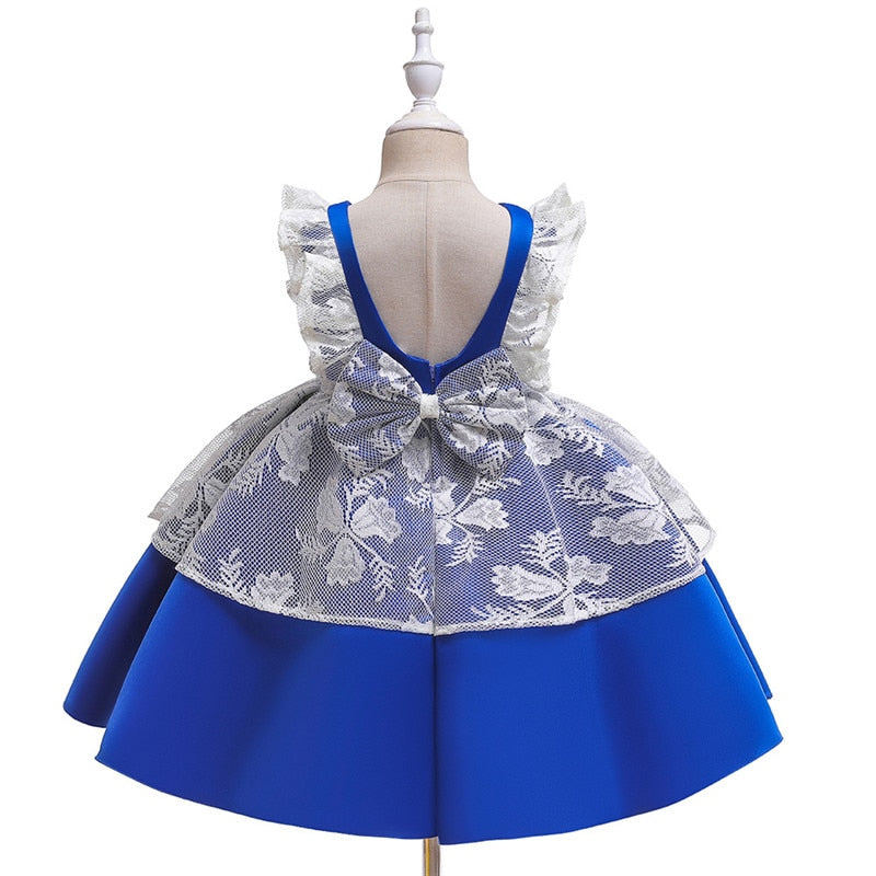 Baby Girl Flower Backless Baptism  Birthday Party Wedding Dresses 0-5T - honeylives