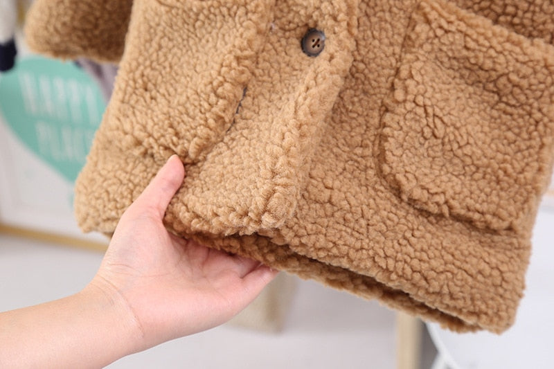 Girls Baby Cashmere Long Winter Coat 1-6 Years
