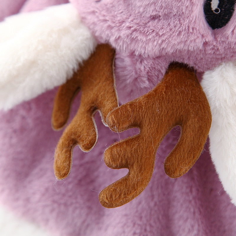 Kids Girl Christmas Coats Hooded Thickening Cloak Loose Coat