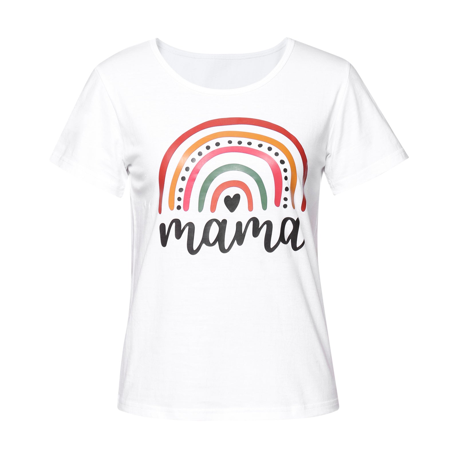 Family Matching Mother and Daughter Short Sleeve Letter Printed T-shirt Casual Tops