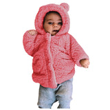 Kids Jacket Winter Warm Fleece Hooded Teddy Bear Coat Outerwear