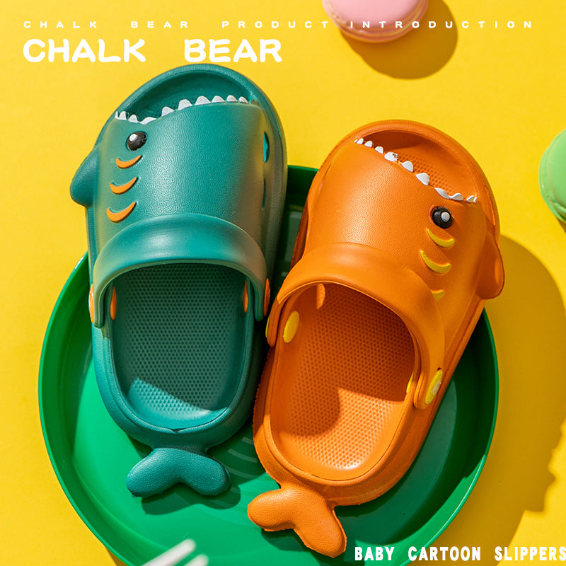 Kid Baby Sandals Cartoon Shark Summer Soft Sole Shoes Anti-Slip Slippers